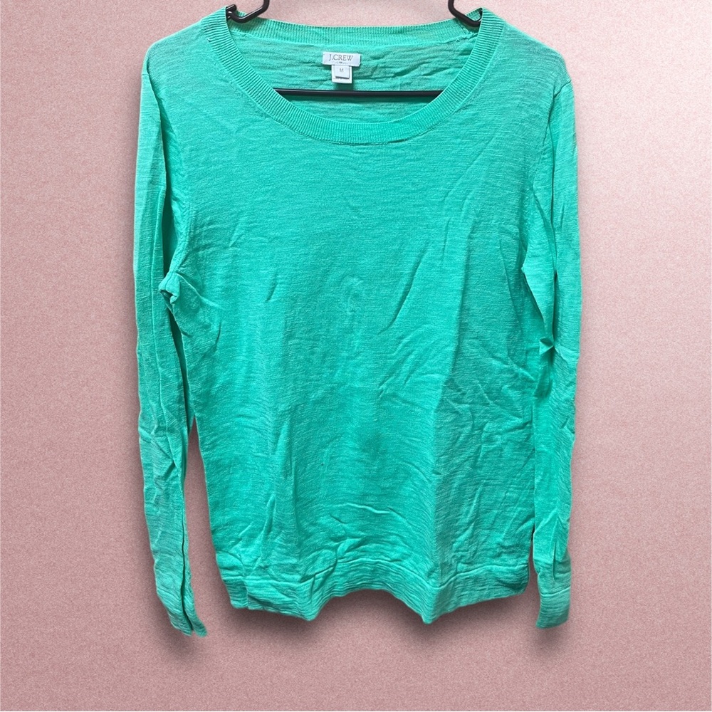 J. Crew, Lightweight Crew Sweater, Light Green, Size Medium, Women’s